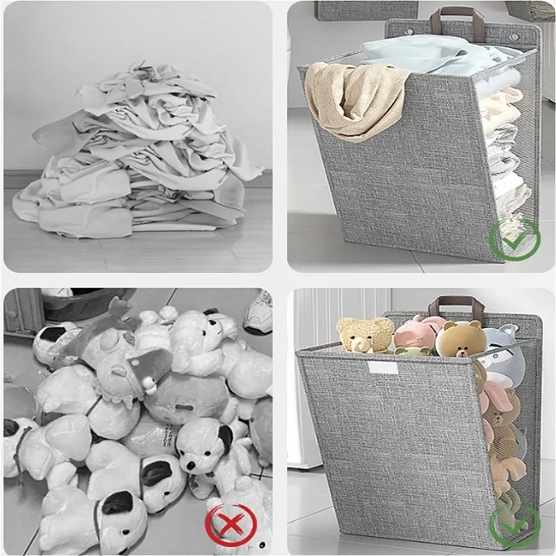 Foldable Laundry Basket Storage Wall-Mounted Design - Image 2