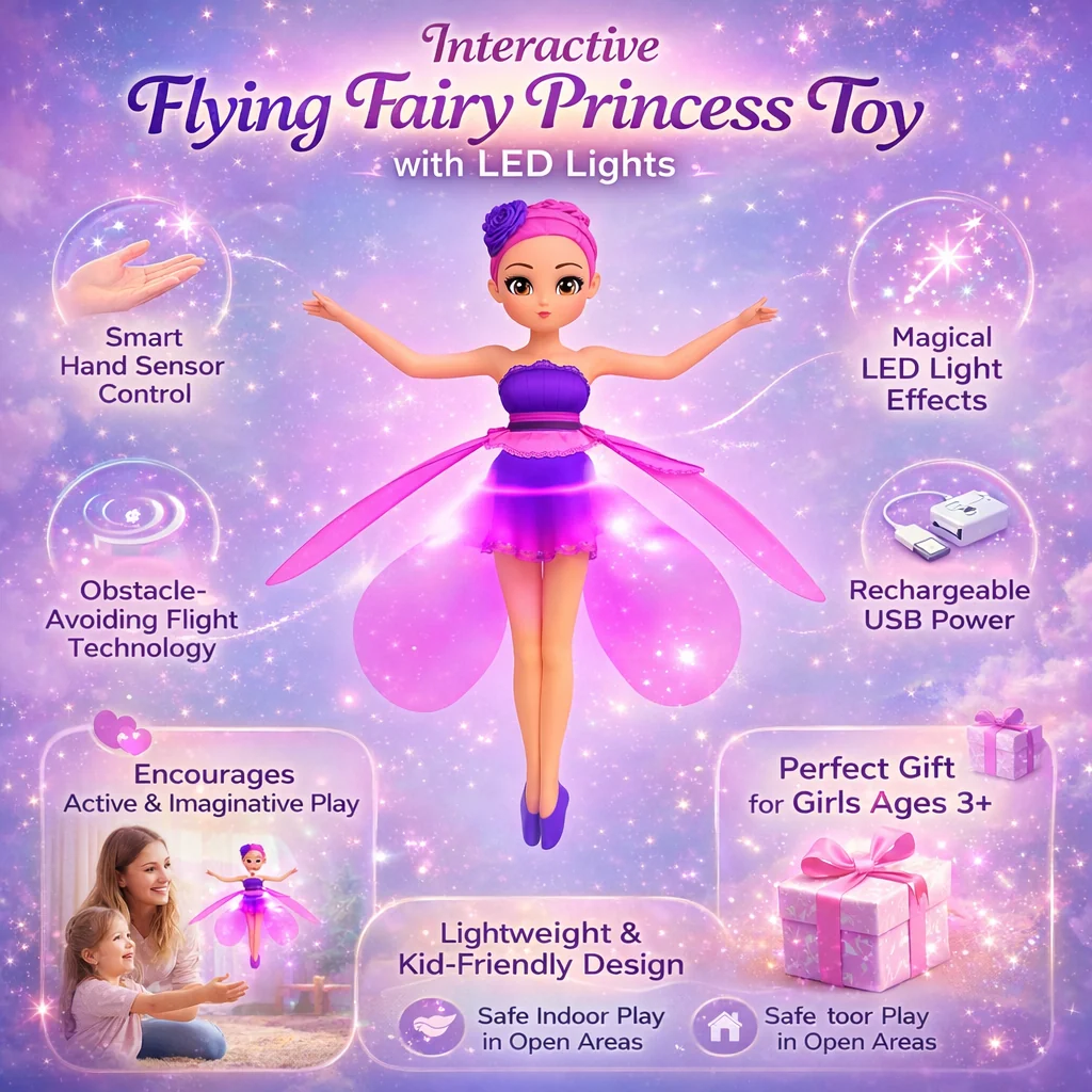 LED Light Fairy Flying Toy Interactive Princess Design - Image 3
