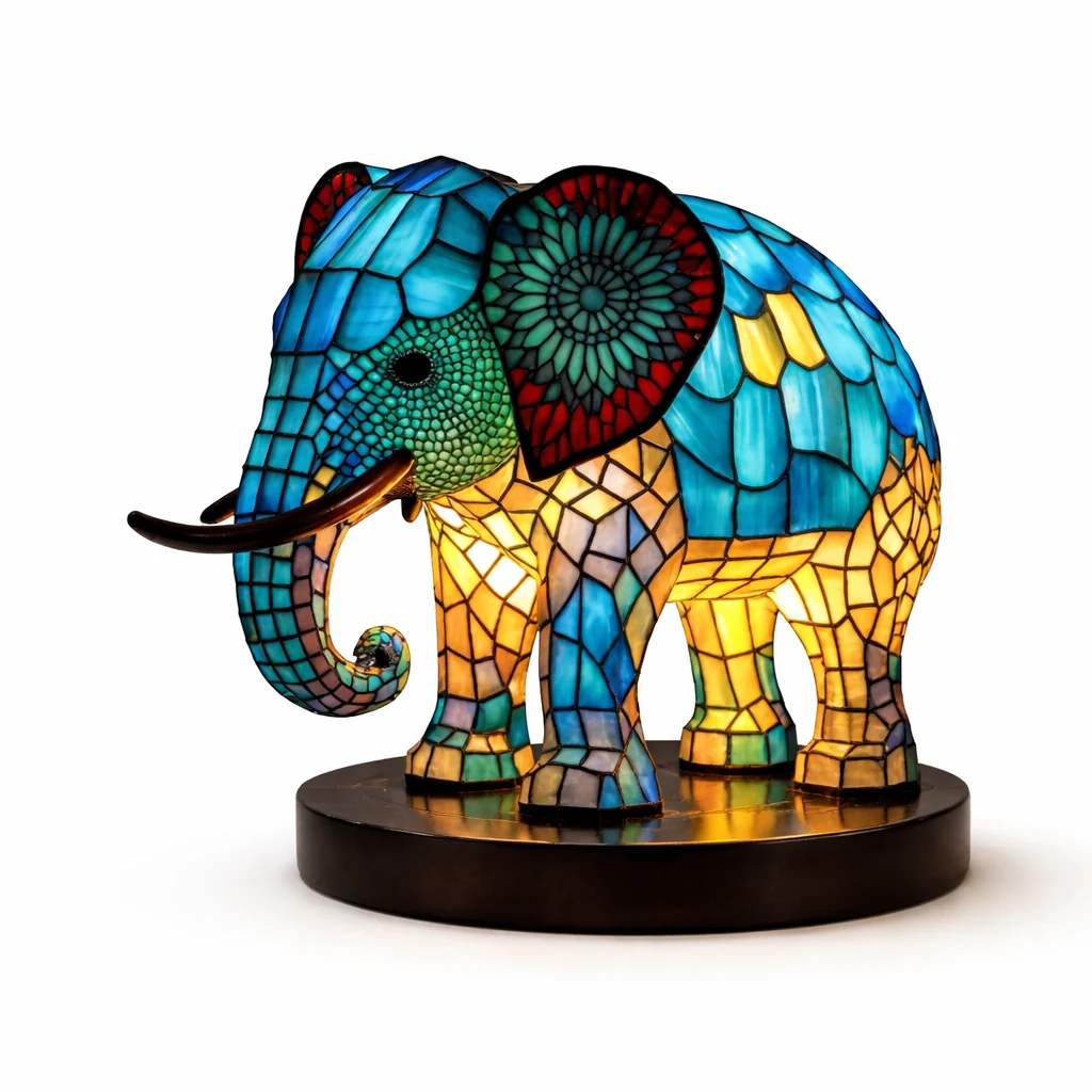 Table Lamp Ambient Light Decorative Stained Glass Design - Image 3